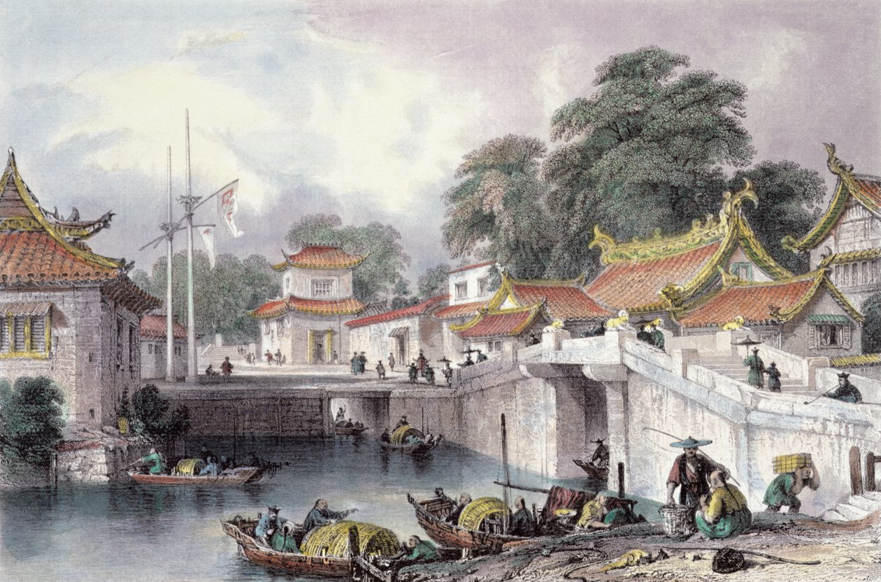 Ancien pont sur la rivière à Chapro, vers 1850 - Thomas Allom