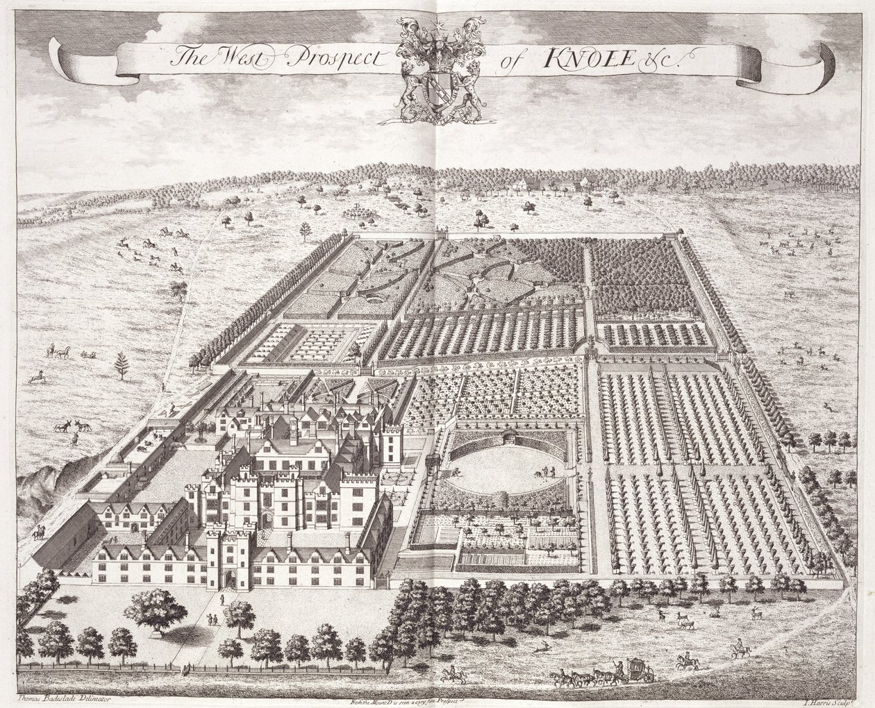 La perspective ouest de Knole, de 