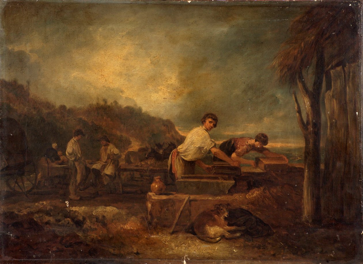 Paysage avec maçons au travail - Thomas Barker of Bath