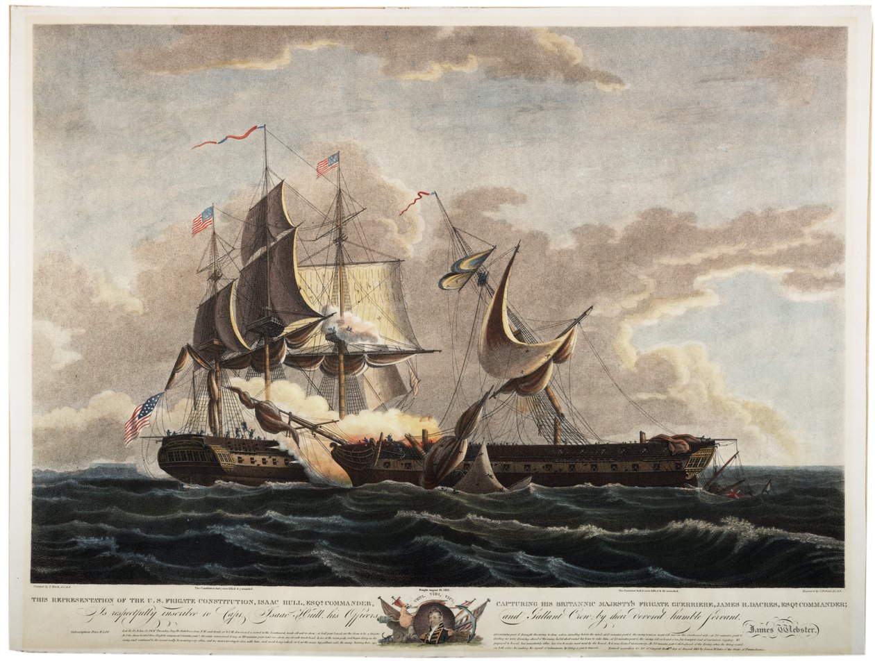 La frégate américaine Constitution capturant la frégate Guerrière, 1813 - Thomas Birch