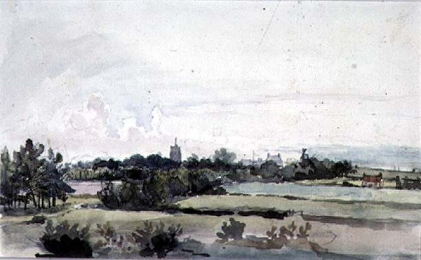 Paysage du Suffolk, Champs avec une Ceinture d