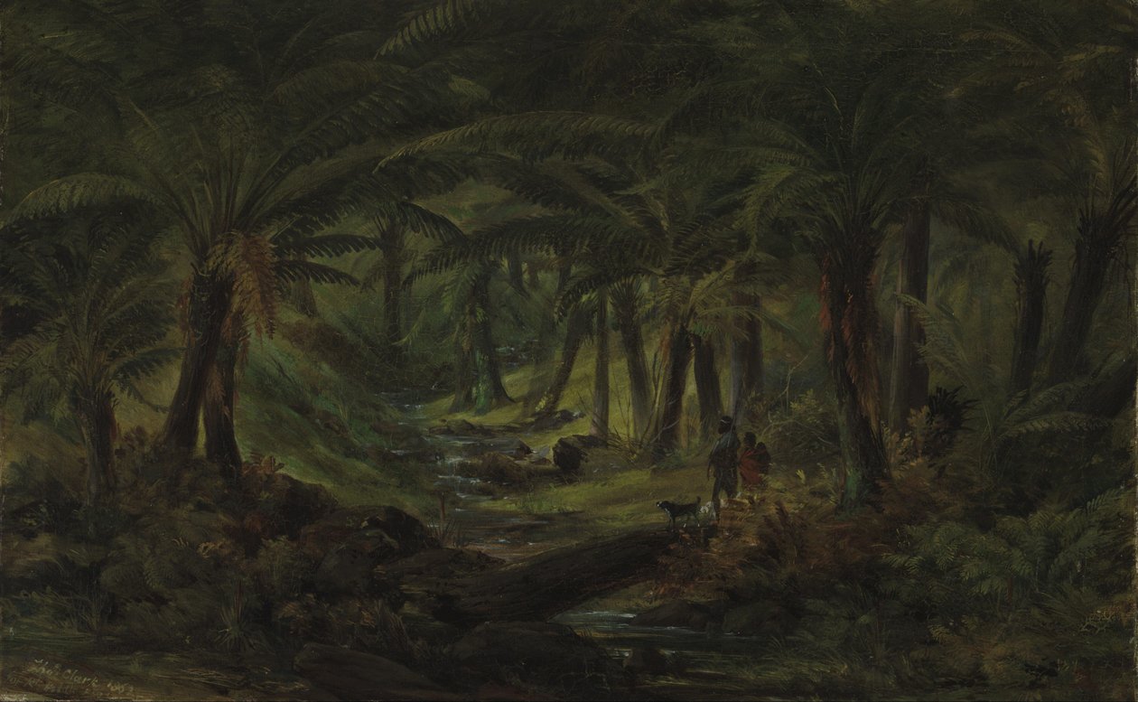 Gorge de fougères avec famille aborigène - Thomas Clark