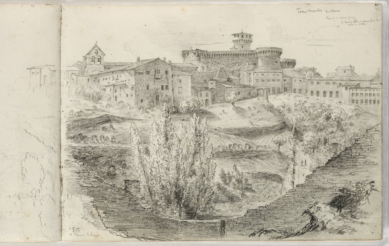 La Rocca Nuova (ou Torre Maschio, Volterra) vers 1831 - Thomas Cole