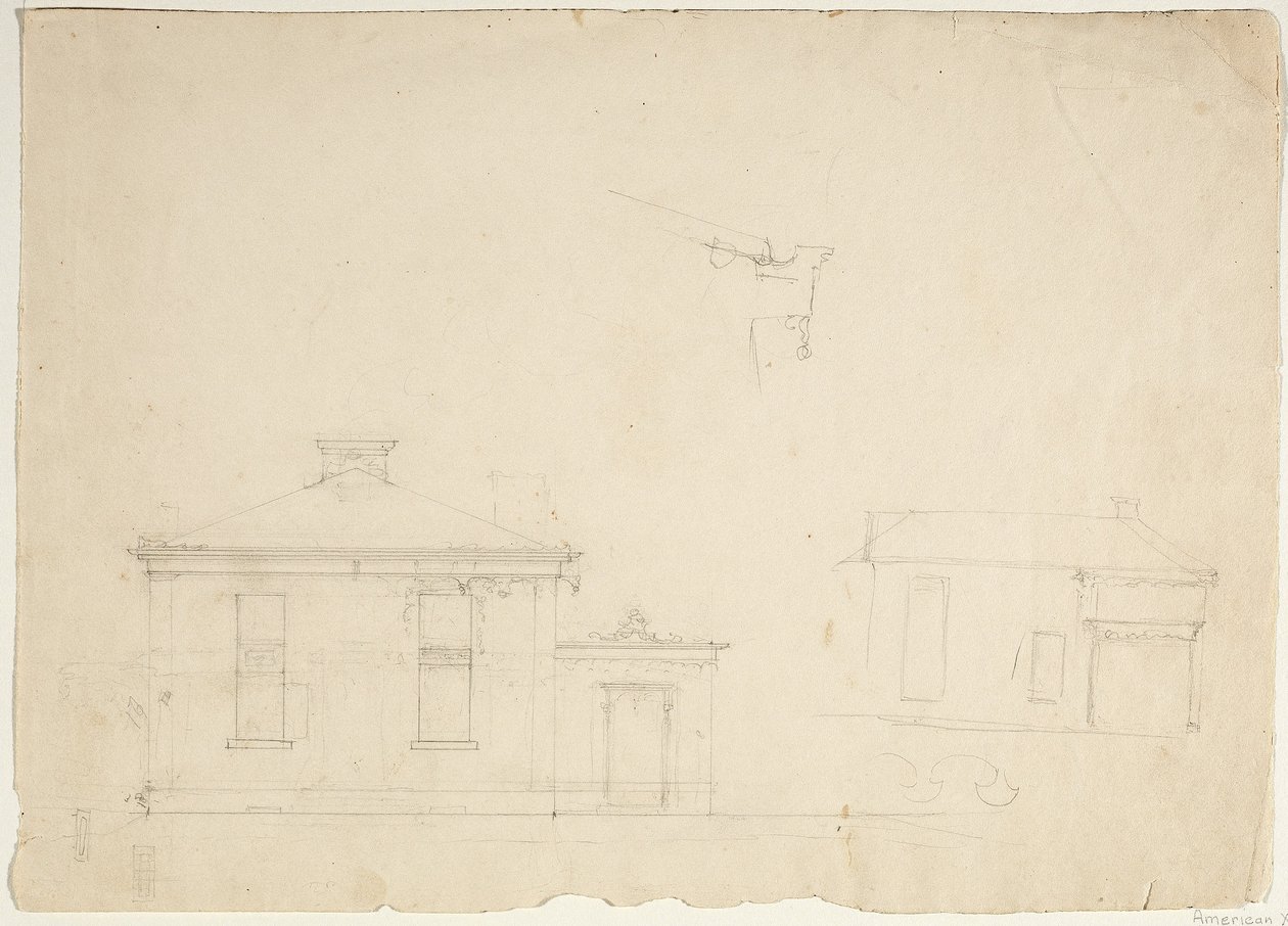 Deux élévations pour le nouveau studio à Cedar Grove - Thomas Cole