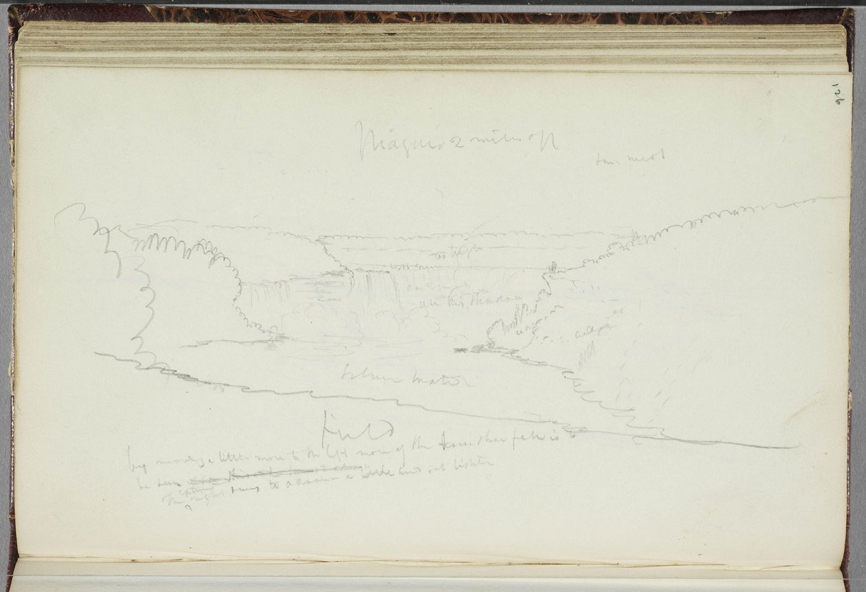 Sans titre, paysage avec annotations, 1829 - Thomas Cole