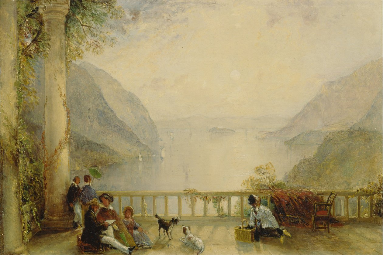 Figures sur un balcon, probablement à Westpoint - Thomas Creswick