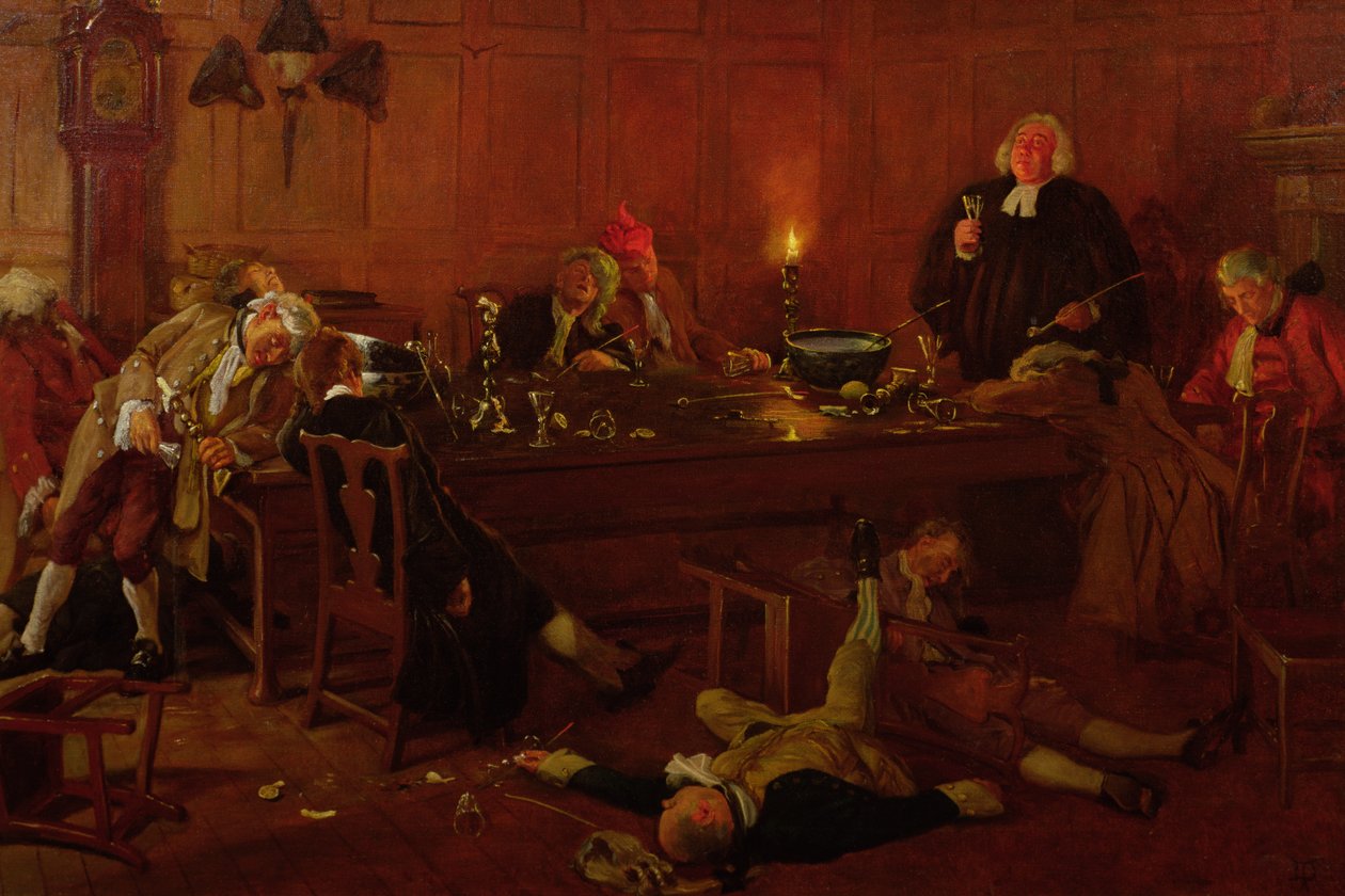 Le révérend Geoffrey Shovel, aumônier de la flotte, avec ses compagnons de boisson - Thomas Davidson