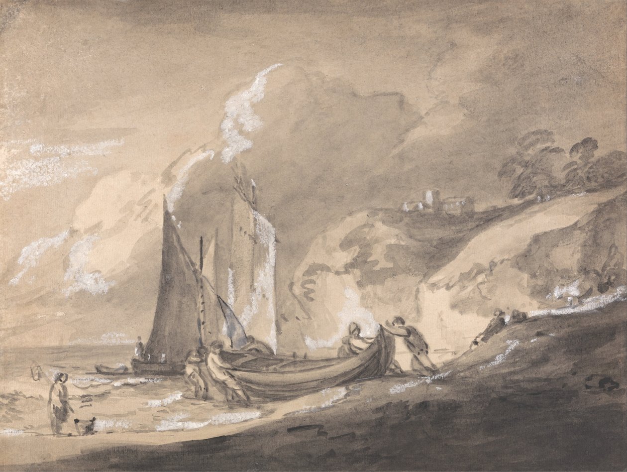 Scène côtière avec figures et bateaux - Thomas Gainsborough