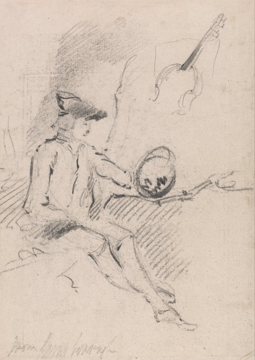 Homme tenant un miroir de Claude - Thomas Gainsborough