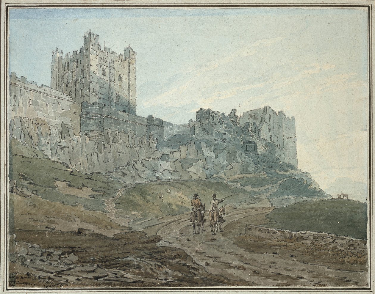 Château de Bamburgh, Northumberland, 18ème siècle - Thomas Girtin