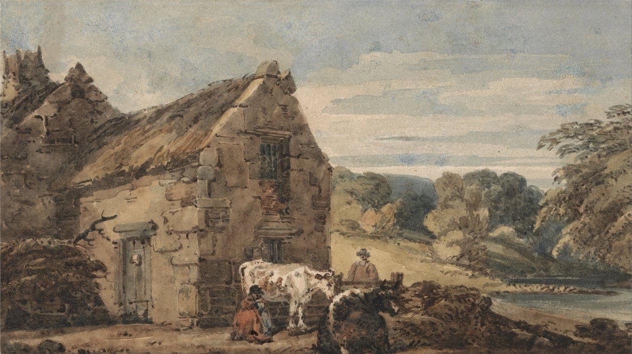 Cottage près de Newcastle, Northumberland - Thomas Girtin