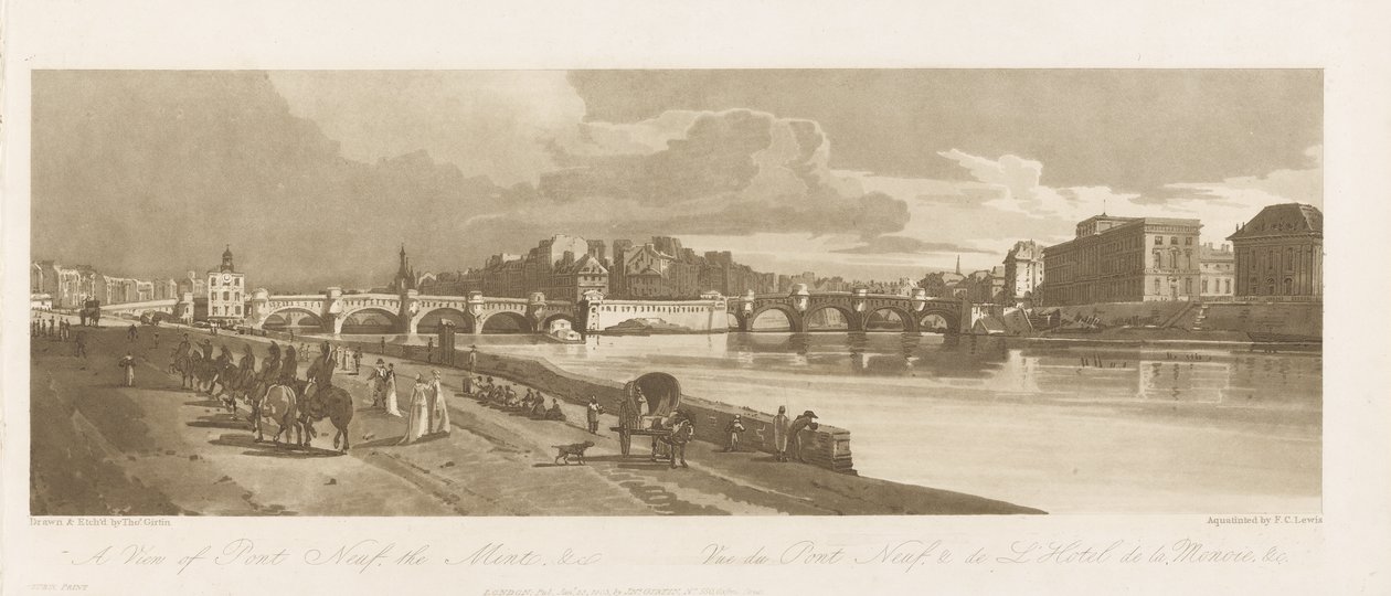 Vue du Pont Neuf, La Monnaie, etc., vers 1802 - Thomas Girtin