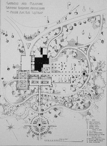 Jardins et terrains de plaisance, Ballimore, Argyleshire, pour le Major MacRae Gilstrap, de The Art and Craft of Garden Making de Thomas Mawson, publié en 1900 - Thomas Hayton Mawson
