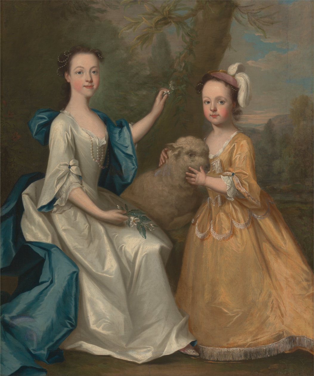 Jeunes femmes avec un agneau - Thomas Hudson