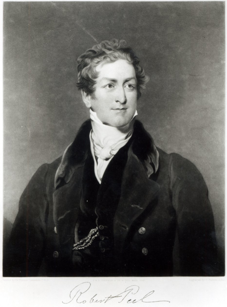 Portrait de Sir Robert Peel (1788-1850) gravé par C. Turner - Thomas Lawrence