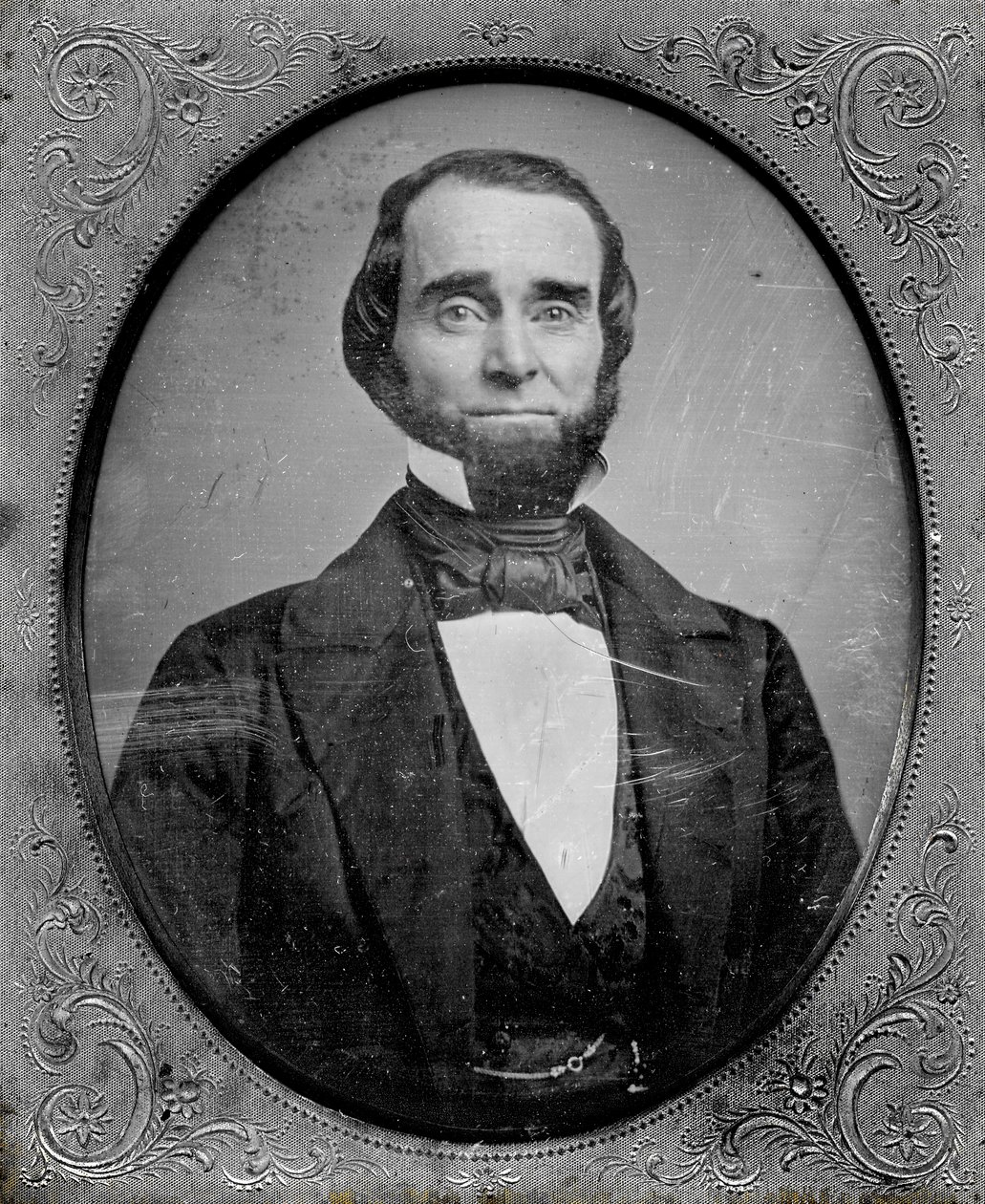 Portrait du Dr Thomas Reyburn de Olive Street entre Fourth et Fifth Streets à Saint-Louis. Le visage de Reyburn a été coloré avec un pigment rose - Thomas M. Easterly