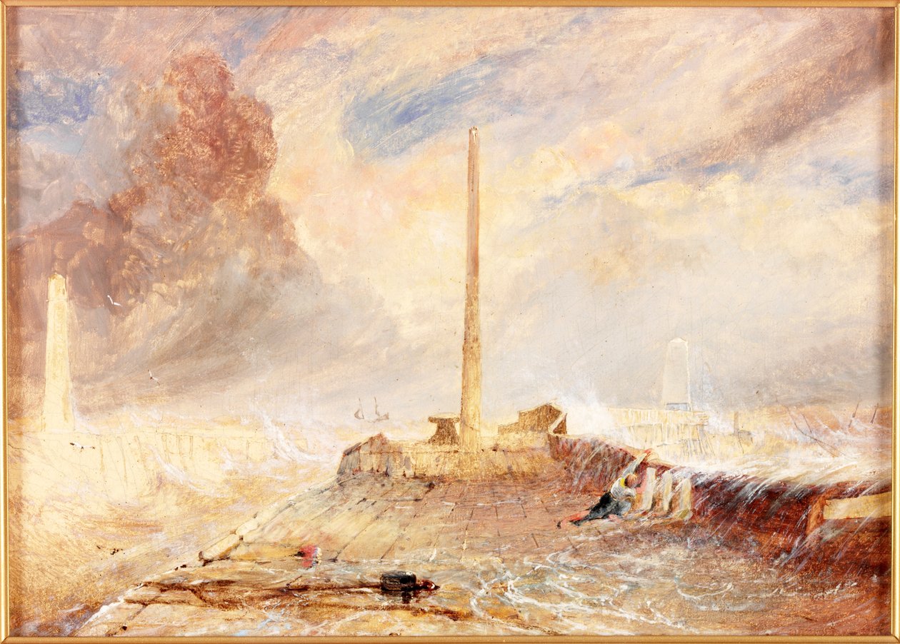Piers de Sunderland dans une tempête - Thomas Miles Richardson