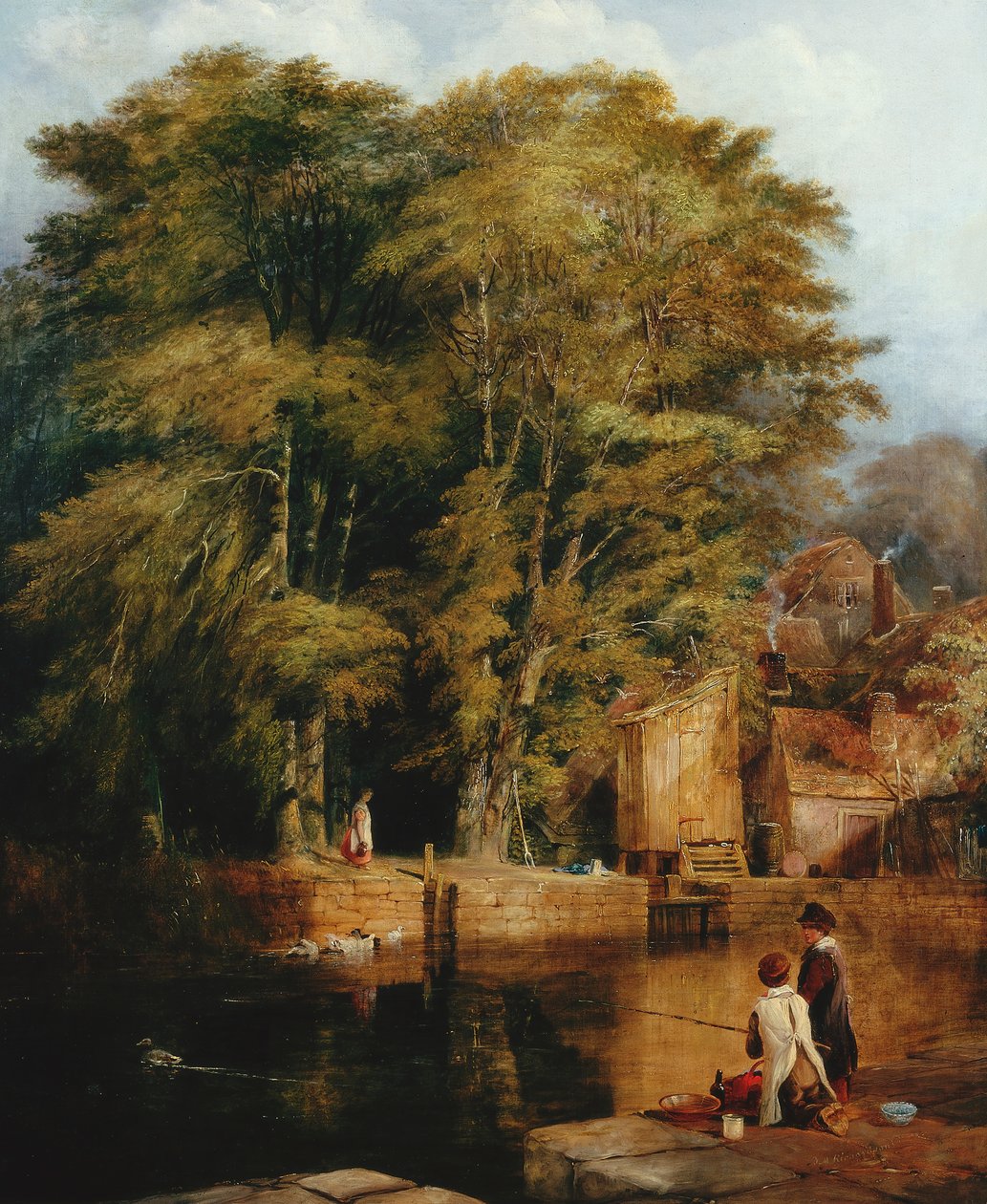 Jeunes pêcheurs, Barras Bridge - Thomas Miles Richardson