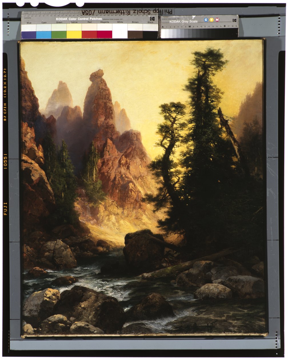 Sous les Tours de Tower Falls, Parc de Yellowstone, 1909 - Thomas Moran