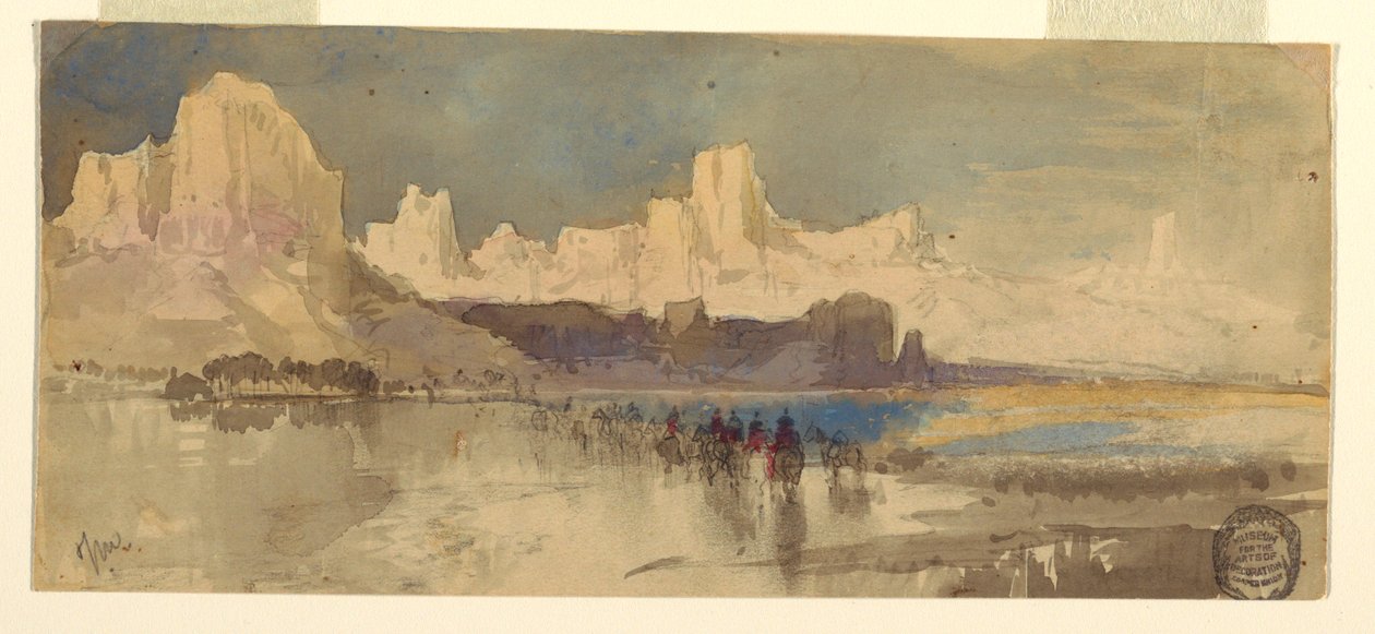 Dessin, Canyon du Rio Virgin, Sud Utah, 1873 - Thomas Moran