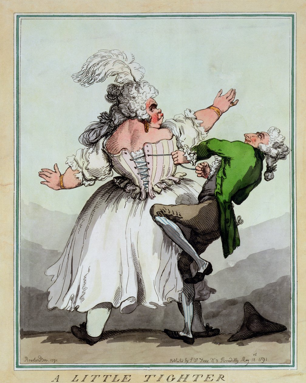Un peu plus serré, publié par S.W. Fores, 1791 - Thomas Rowlandson