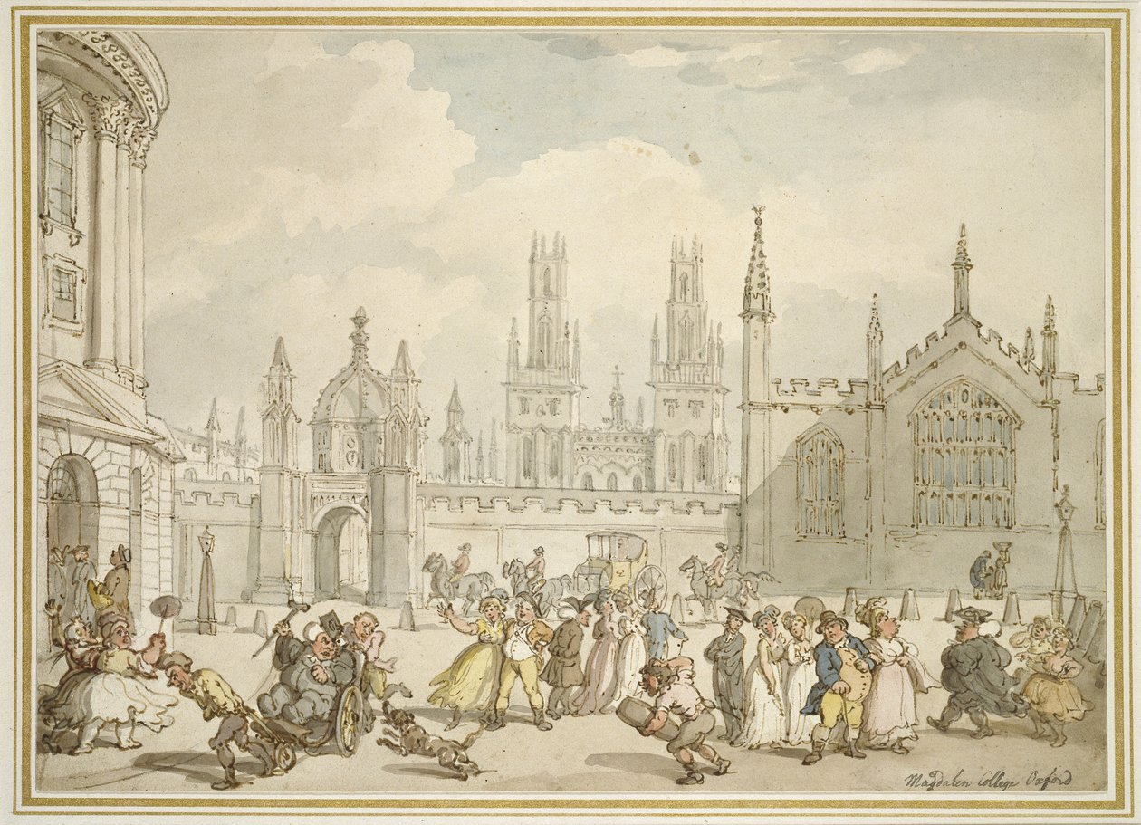 All Souls College, Oxford ou Radcliffe Square, Oxford, 19e siècle - Thomas Rowlandson