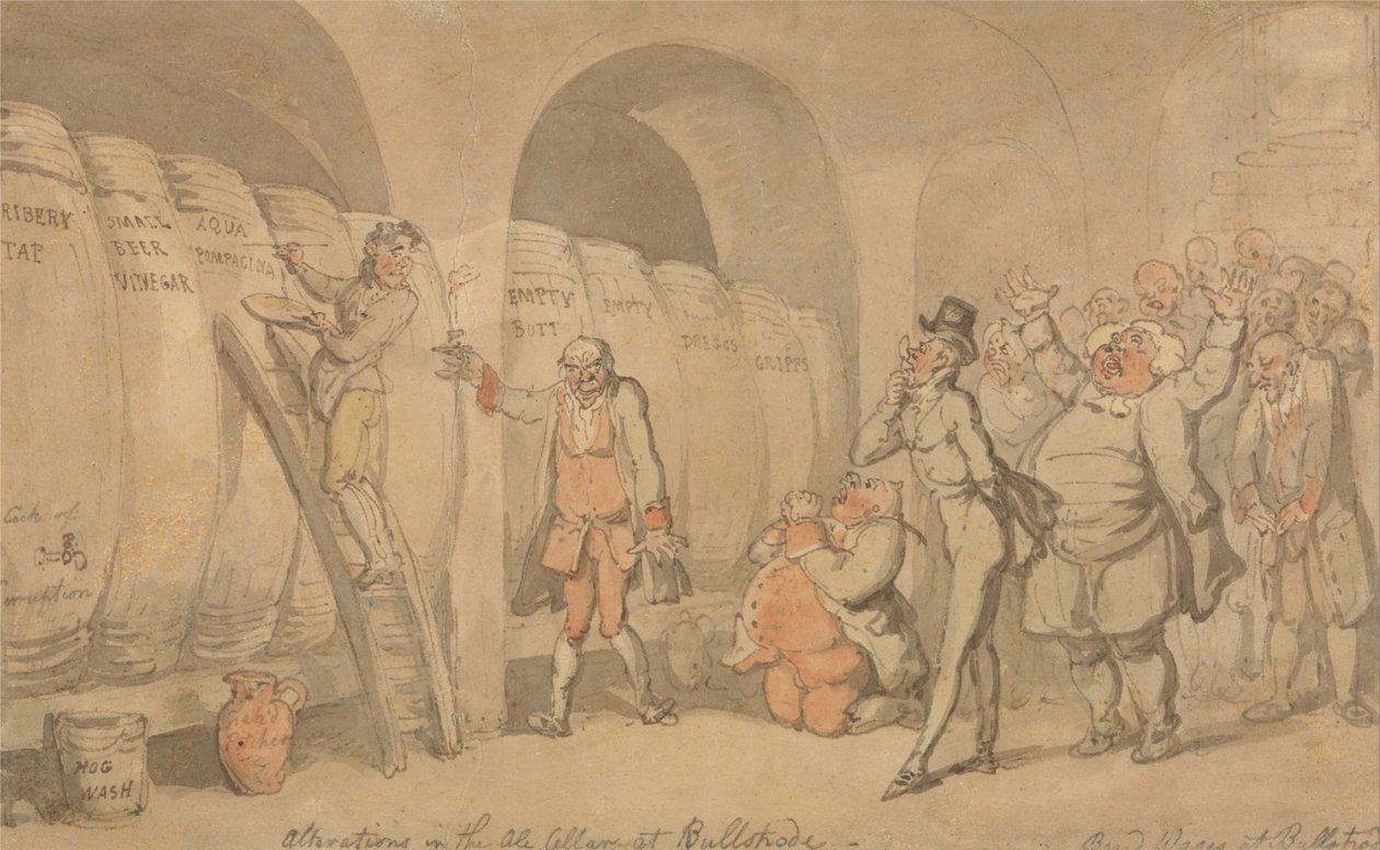 Modifications dans la cave à bière à Bullstrode - Thomas Rowlandson