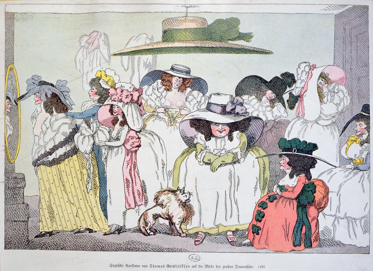 Caricature de la mode des grands chapeaux, 1786 - Thomas Rowlandson