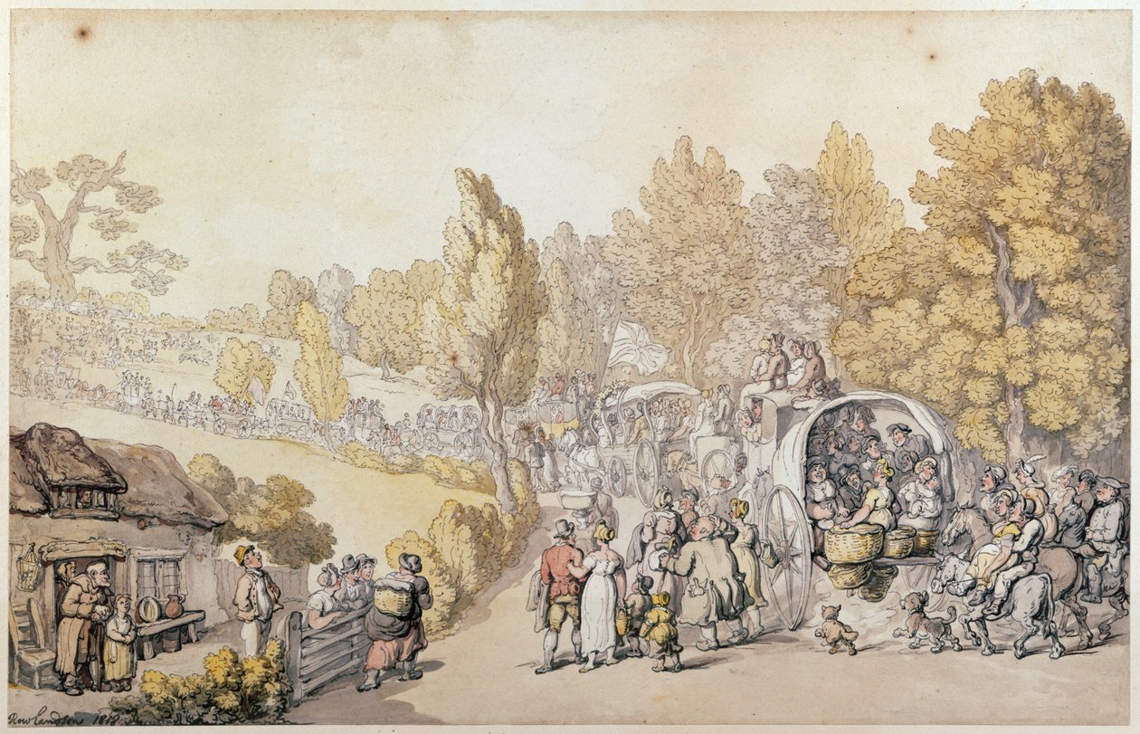 Caricature représentant des paysans partant pour la ville, 1818 - Thomas Rowlandson