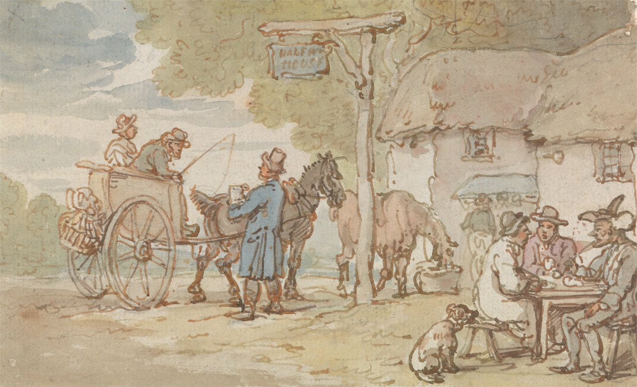 Dr Syntax devant la maison de mi-chemin - Thomas Rowlandson