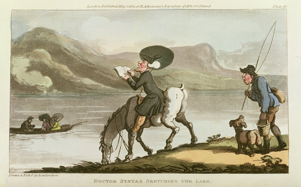 Dr. Syntax dessinant le lac - Thomas Rowlandson
