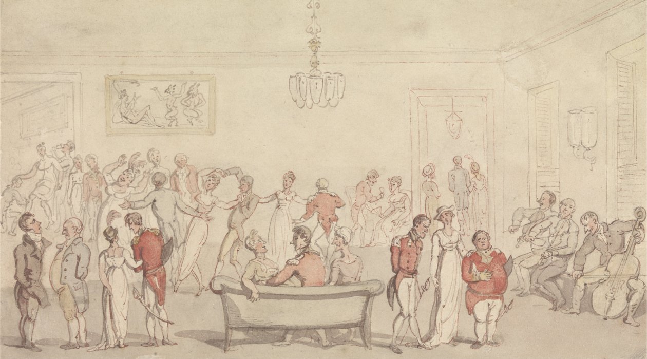 Compagnie élégante dansant - Thomas Rowlandson