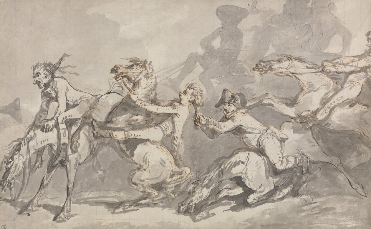 Cavaliers se heurtant - Thomas Rowlandson
