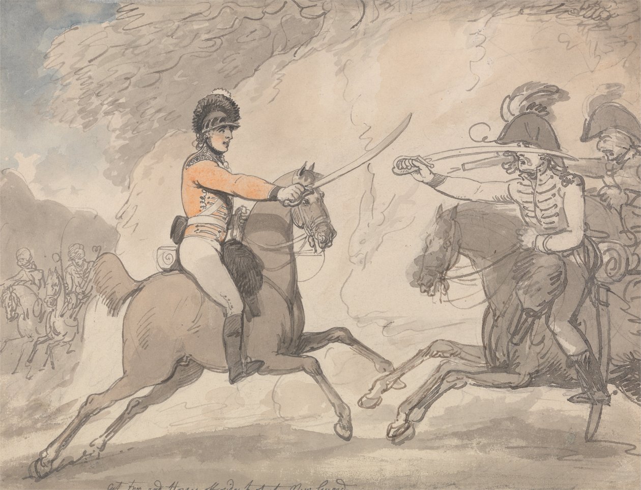 Exercice de sabre hongrois et écossais - Thomas Rowlandson