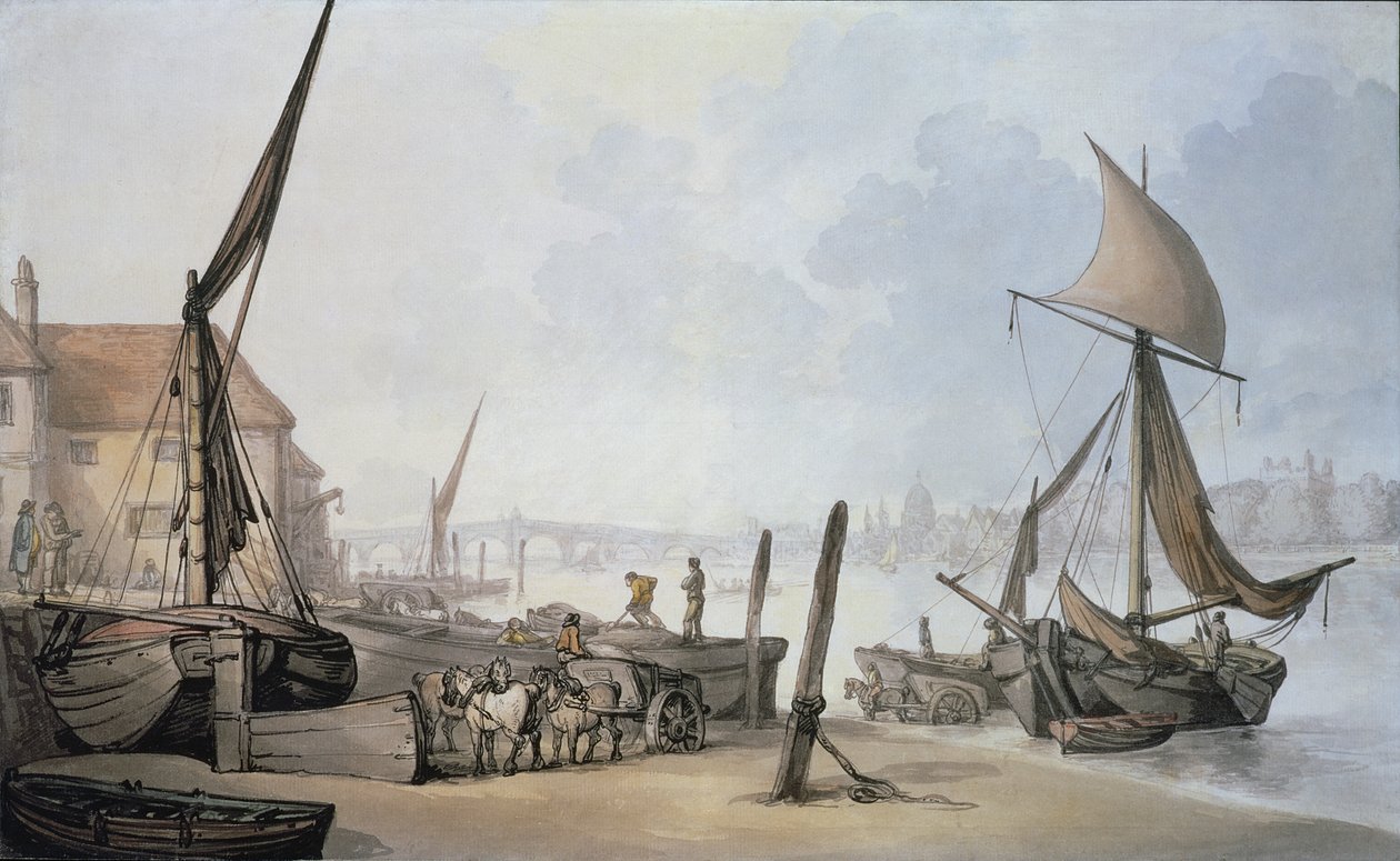 Marée basse sur la Tamise - Thomas Rowlandson