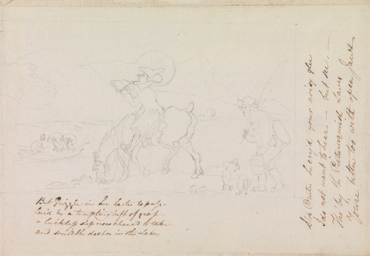 Croquis préparatoire pour Dr Syntax dessinant le lac - Thomas Rowlandson