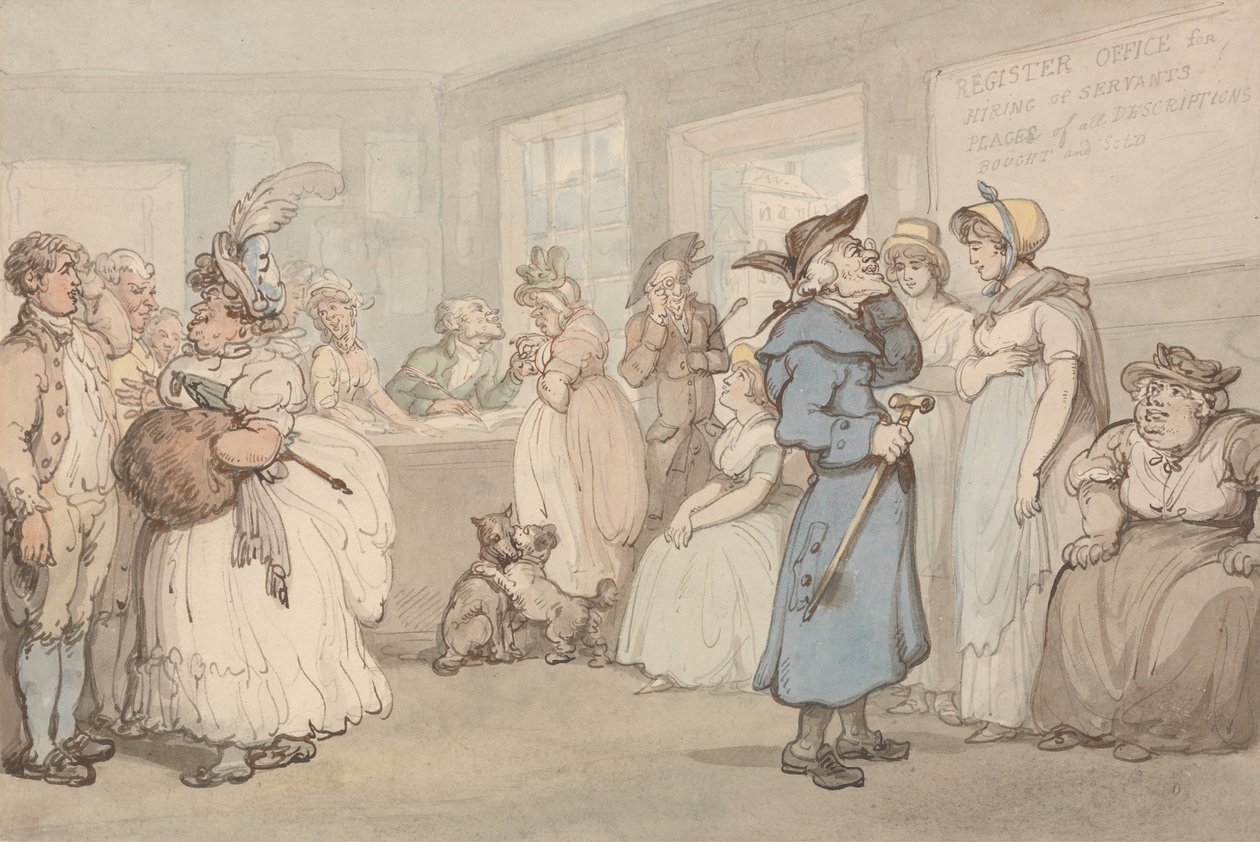 Bureau de recrutement pour les domestiques - Thomas Rowlandson
