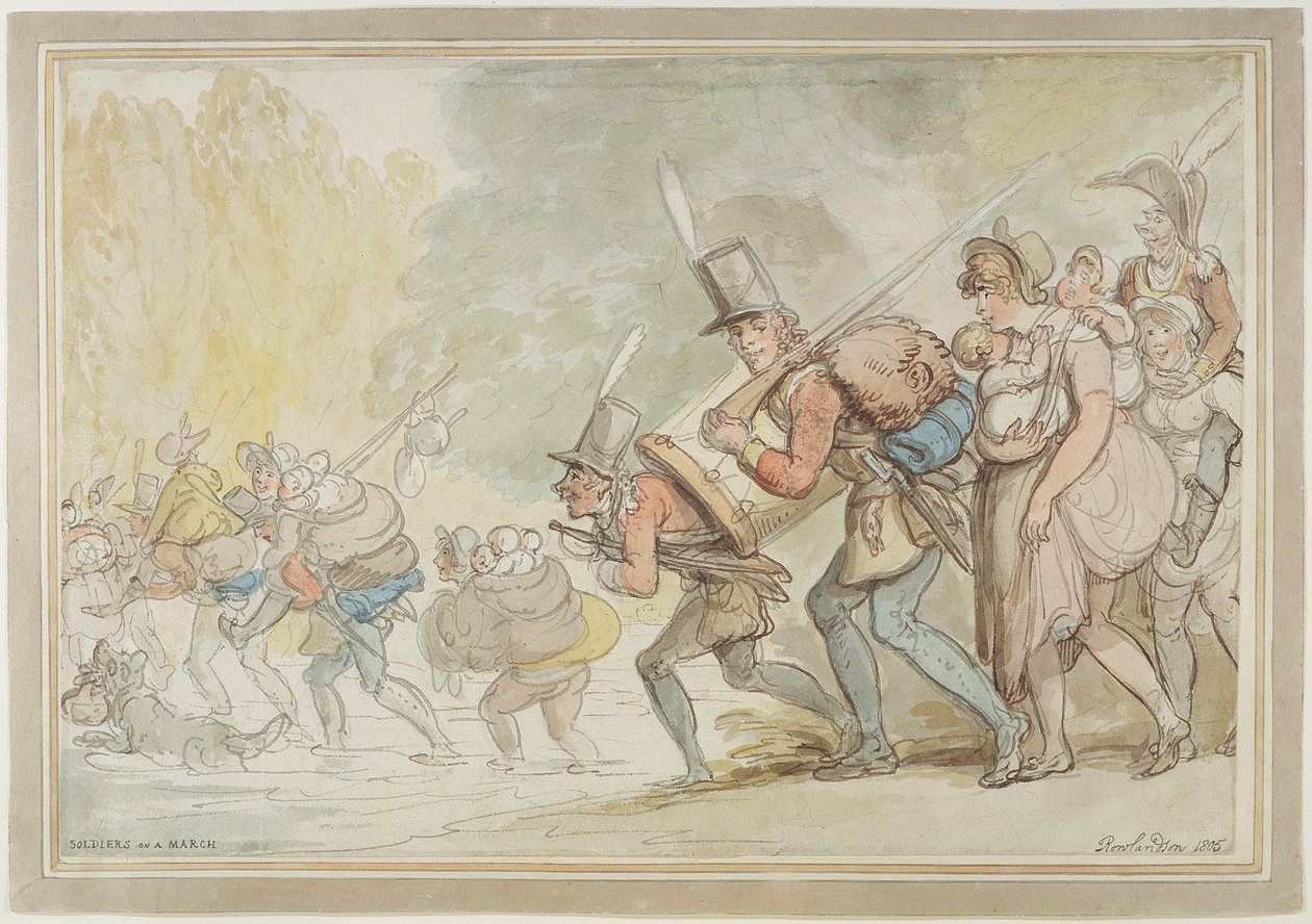 Soldats en marche, 1805 - Thomas Rowlandson