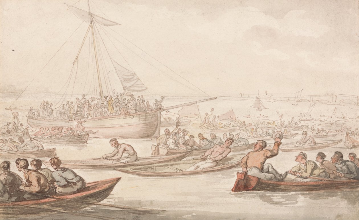 La course annuelle de rameurs pour le manteau et l