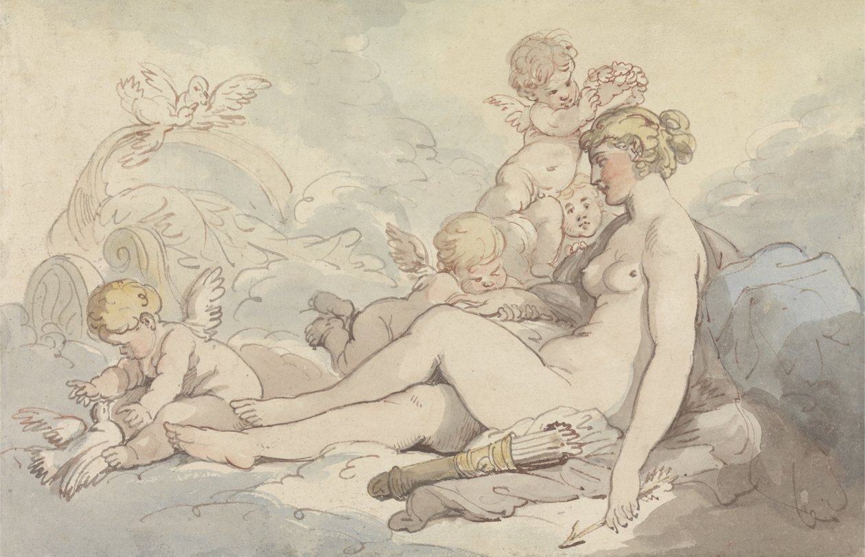Vénus couronnée par Cupidon - Thomas Rowlandson