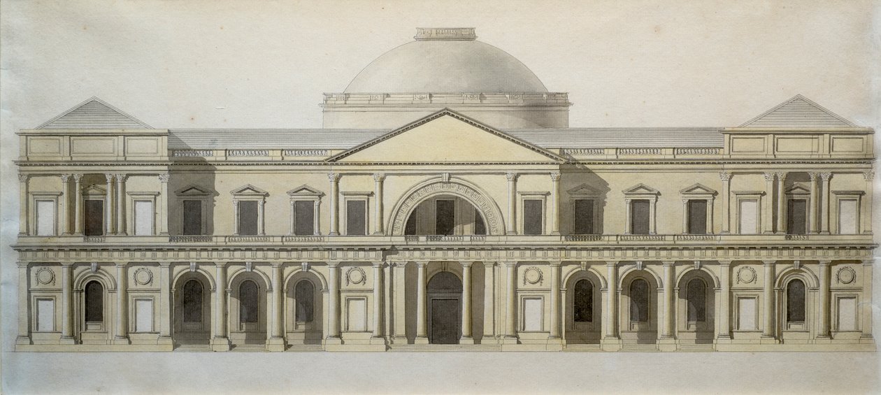 Conception de compétition pour le bâtiment de la Bourse Royale à Dublin, vers 1769 - Thomas Sandby