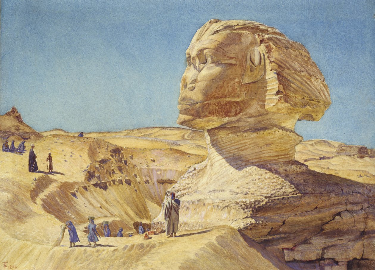 Le Grand Sphinx aux pyramides de Gizeh, 1854 - Thomas Seddon