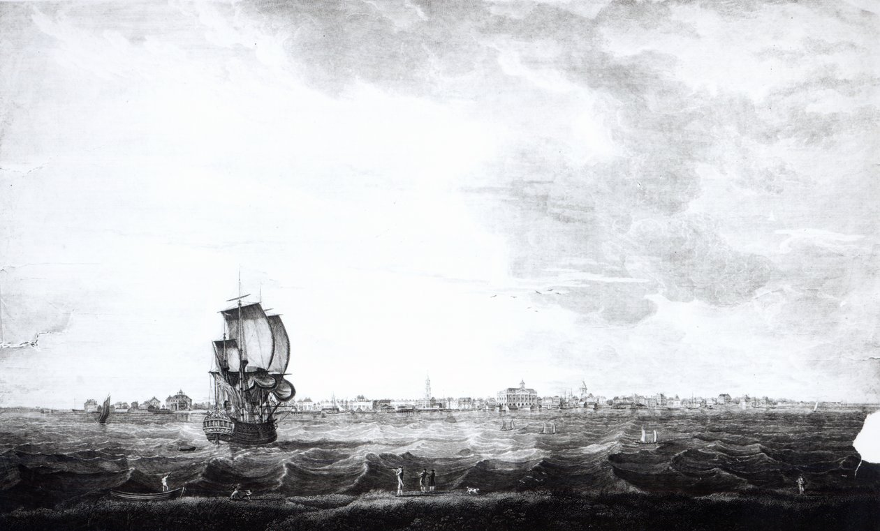 Vue de Charles-Town, capitale de la Caroline du Sud, gravée par Samuel Smith, 1776 - Thomas Seitch