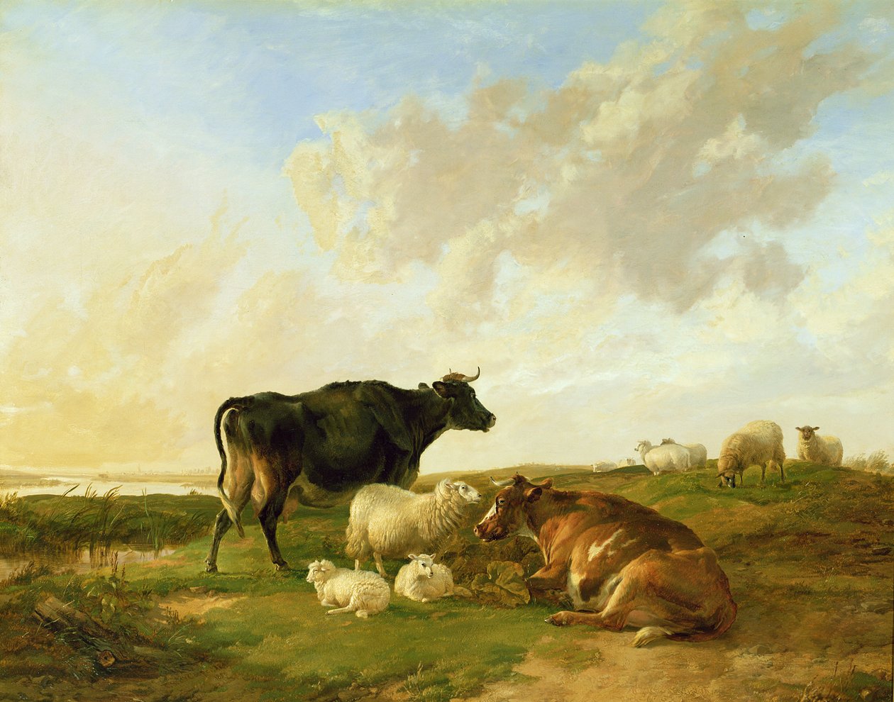 Paysage avec vaches et moutons, 1850 - Thomas Sidney Cooper