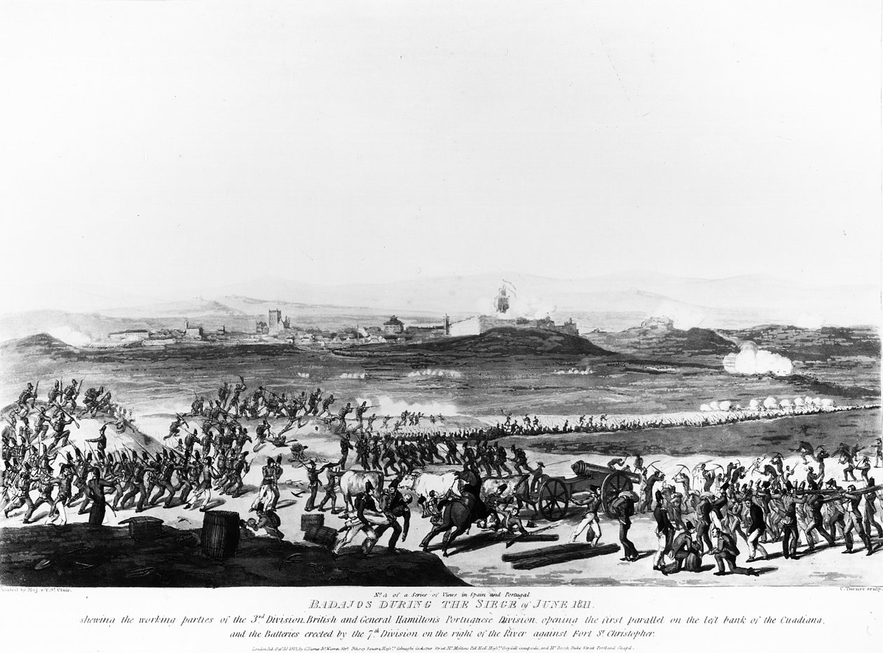 Badajos pendant le siège de juin 1811, gravé par Charles Turner, 1812 - Thomas Staunton St. Clair