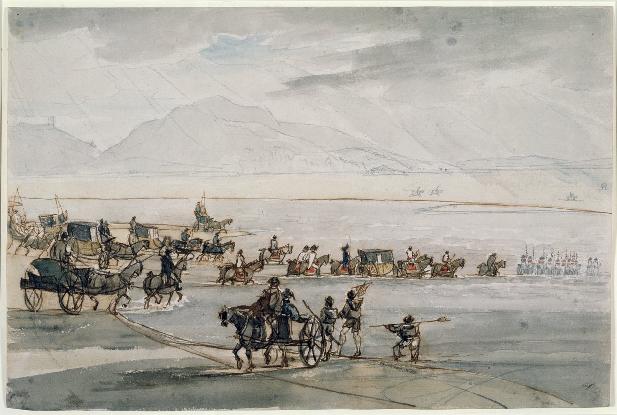Le Haut Shérif du Lancashire traversant les sables de Morecambe - Thomas Sunderland