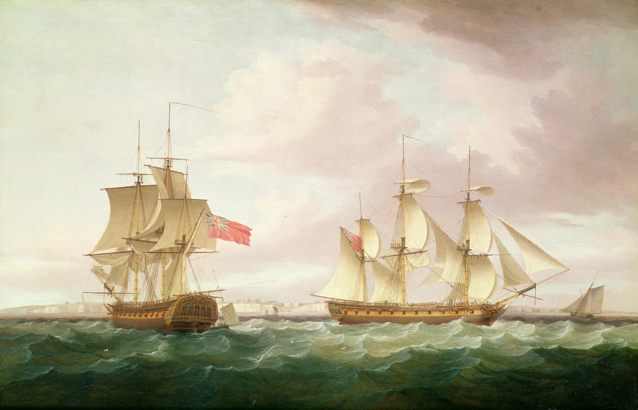 Frégates britanniques au large de Douvres - Thomas Whitcombe