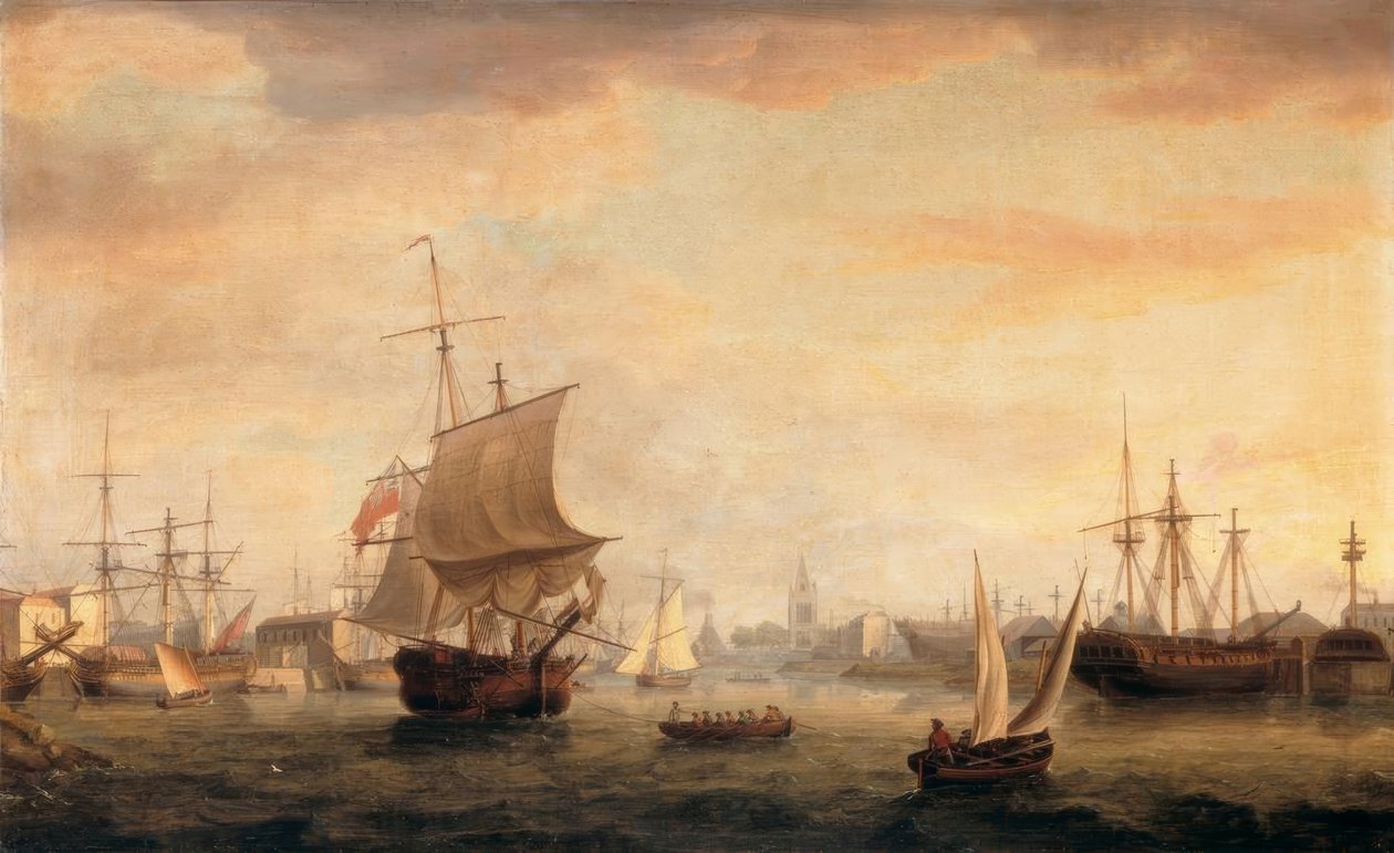 Vue du quai et du port de Bristol - Thomas Whitcombe