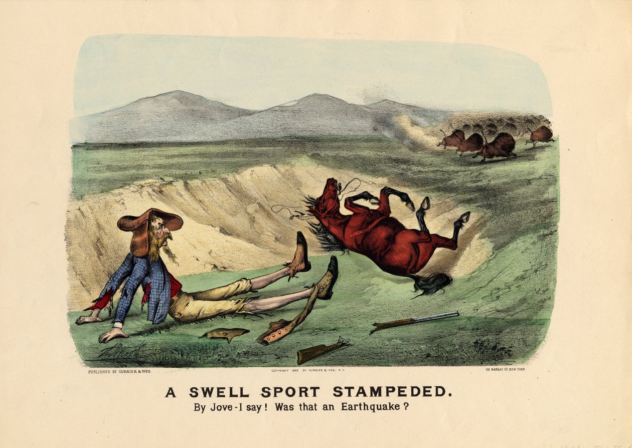 Un sport élégant effrayé, pub. par Currier et Ives, 1882 - Thomas Worth