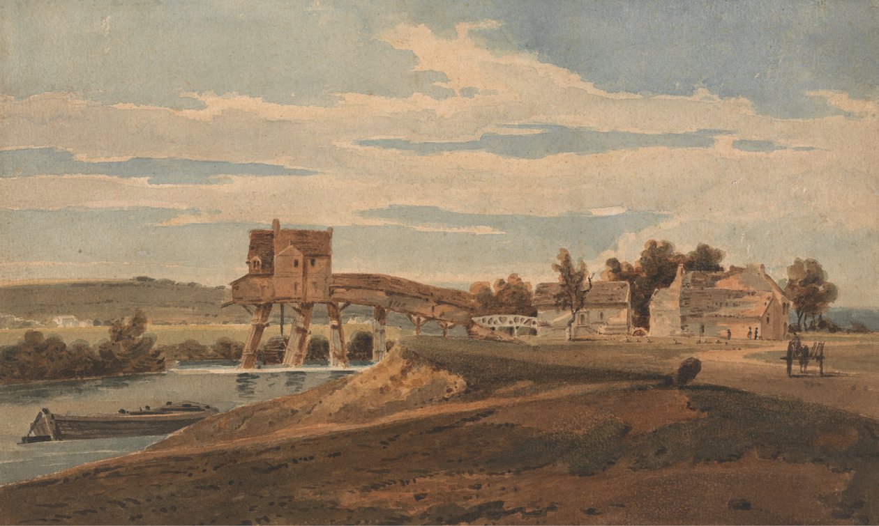 Le moulin à eau au-dessus du pont de Charenton - Thomas after Girtin